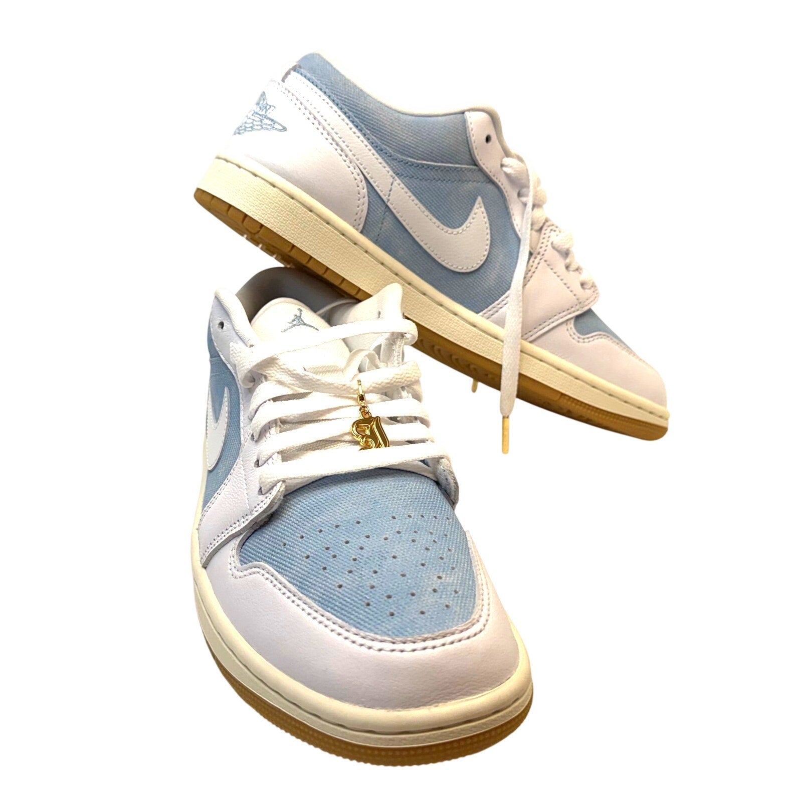 WMNS AIR JORDAN 1 LOW SE "DENIM WORN BLUE" WOMENS SIZE 10